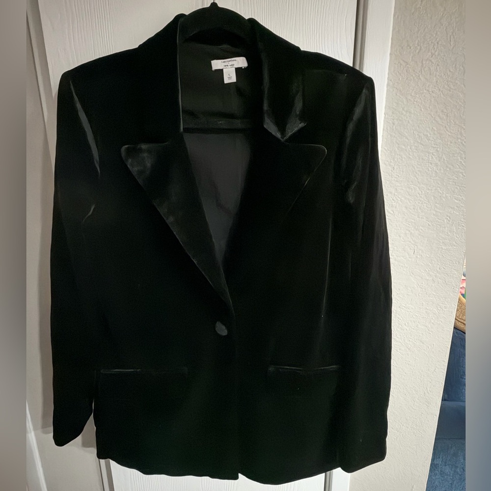 Nine West Black Velvet Blazer
